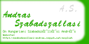 andras szabadszallasi business card